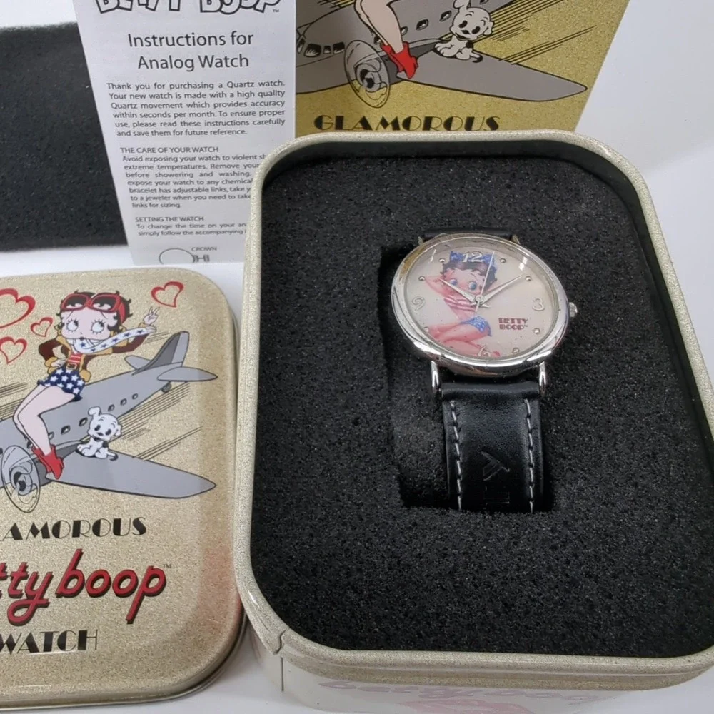 Glamorous Betty Boop Watch‎ Patriotic New In Box Watch Vintage Very Rare!
